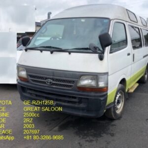 Toyota Hiace DX RZH125B Engine 2500cc Code 2RZ Year 2003